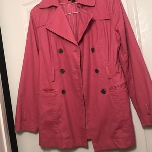 Pink cotton trench from Express. Adorable buttons!